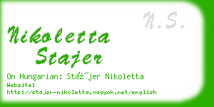 nikoletta stajer business card